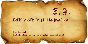 Bárkányi Hajnalka névjegykártya