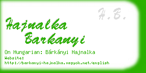 hajnalka barkanyi business card